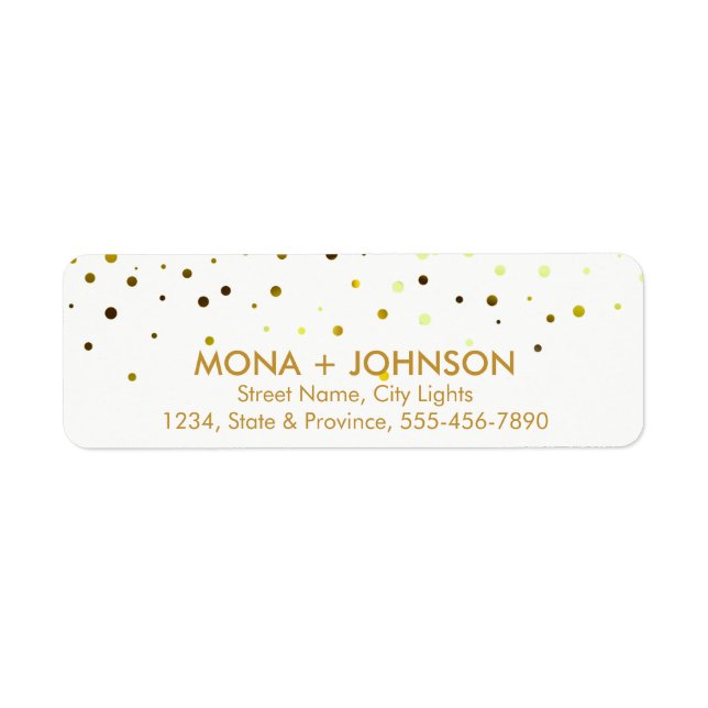 Yellow Gold Glitzer Sparkle Confetti Dots Modern (Vorne)