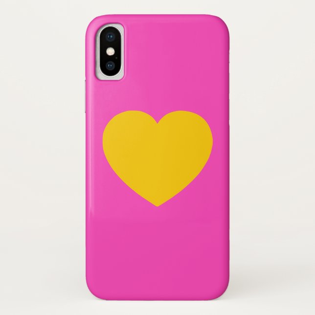 Yellow Gold Heart Case-Mate iPhone Hülle (Rückseite)