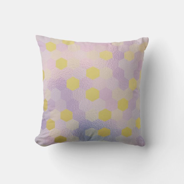 Yellow Gold Lila Lilac Honeycumb IT- DESIGN Kissen (Vorderseite)
