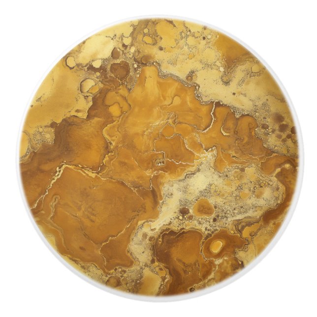 Yellow Gold Marmor Muster Keramikknauf (Vorderseite)