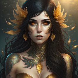 Yellow Gold Queen of the Forest Portrait Seidenpapier