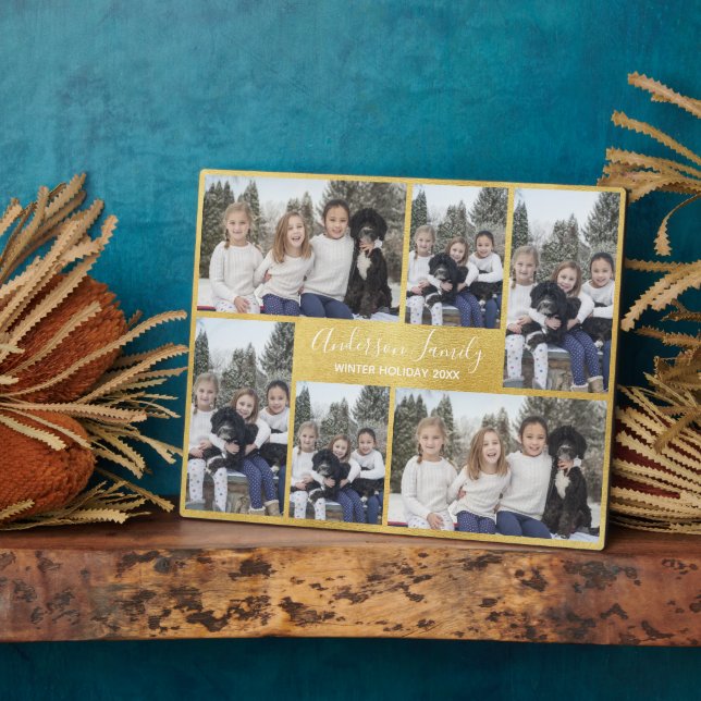 Yellow Gold Six Foto Template Plaque Fotoplatte (Seite)