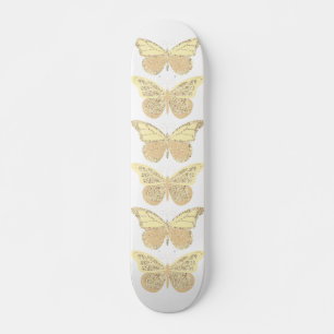 Yellow Gold Sparkle Butterfells Skateboard