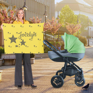 Yellow Gold Stars Custom Small Fleece Blankon