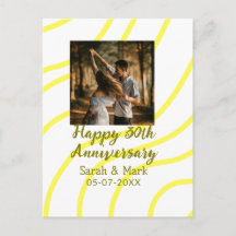 Yellow golden photo 30th wedding anniversary name