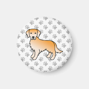 Yellow Golden Retriever Cartoon Dog Magnet