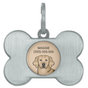 Yellow Golden Retriever Cartoon Dog Portrait Tiermarke