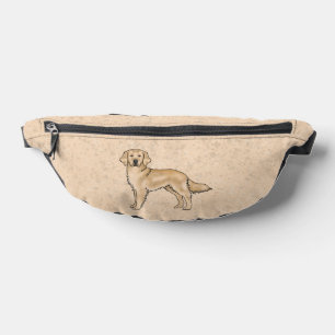 Yellow Golden Retriever Niedlich Cartoon Dog Beige Bauchtasche