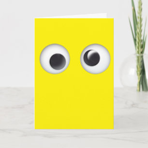 Yellow Googly Eyes Happy Birthday Card Karte