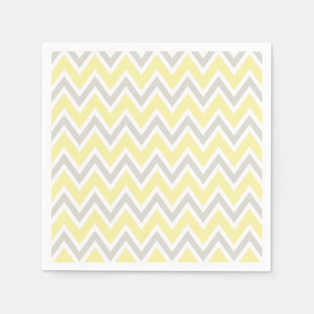 Yellow Gray Party Dusche Hochzeit Napkins Serviette (Vorderseite)