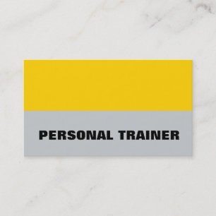 Yellow Gray Personal Trainer Fitness Sport Visitenkarte