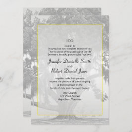 Yellow Gray Silver Mossy Oak Wedding Einladung