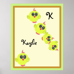 Yellow Green Babird Poster