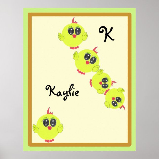 Yellow Green Babird Poster (Vorne)
