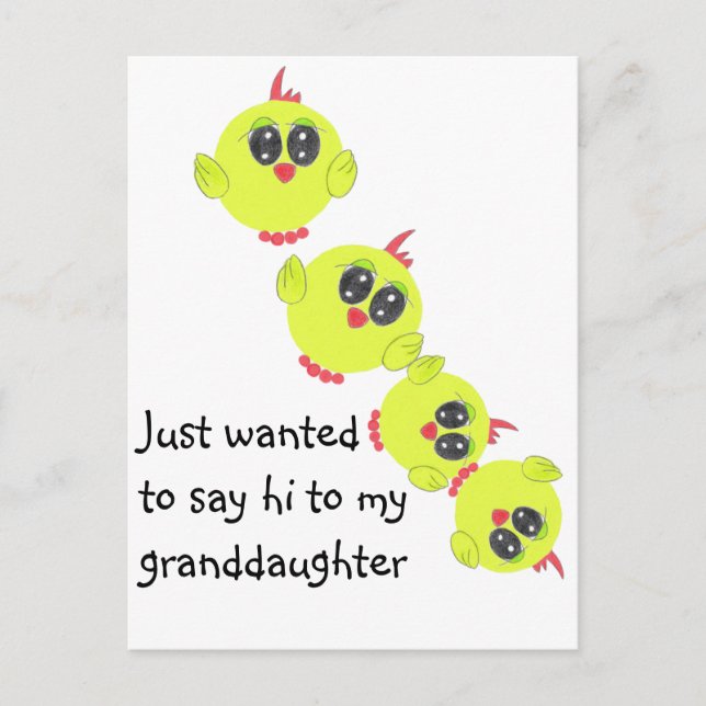 Yellow Green Baby Bird Postkarte (Vorderseite)