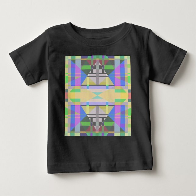 Yellow Green Blue Lila Geometric Baby T-shirt (Vorderseite)