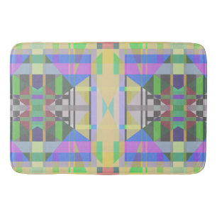 Yellow Green Blue Lila Geometric Badematte