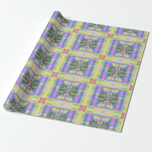 Yellow Green Blue Lila Geometric Geschenkpapier