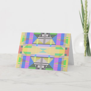 Yellow Green Blue Lila Geometric Karte