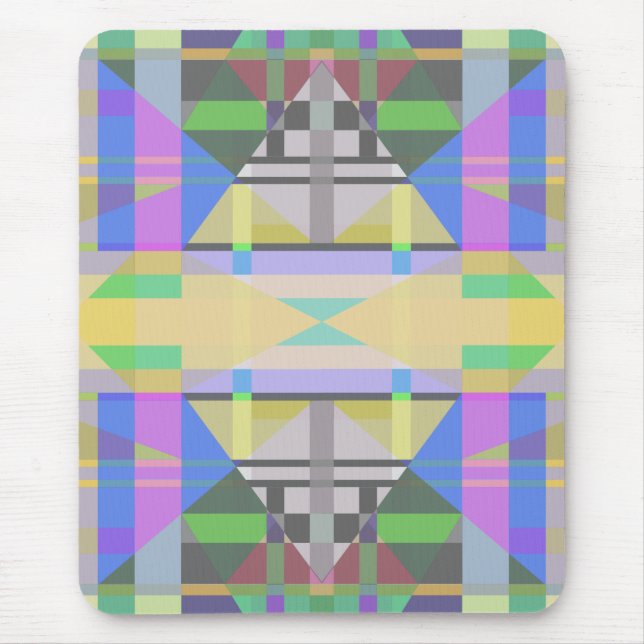 Yellow Green Blue Lila Geometric Mousepad (Vorne)
