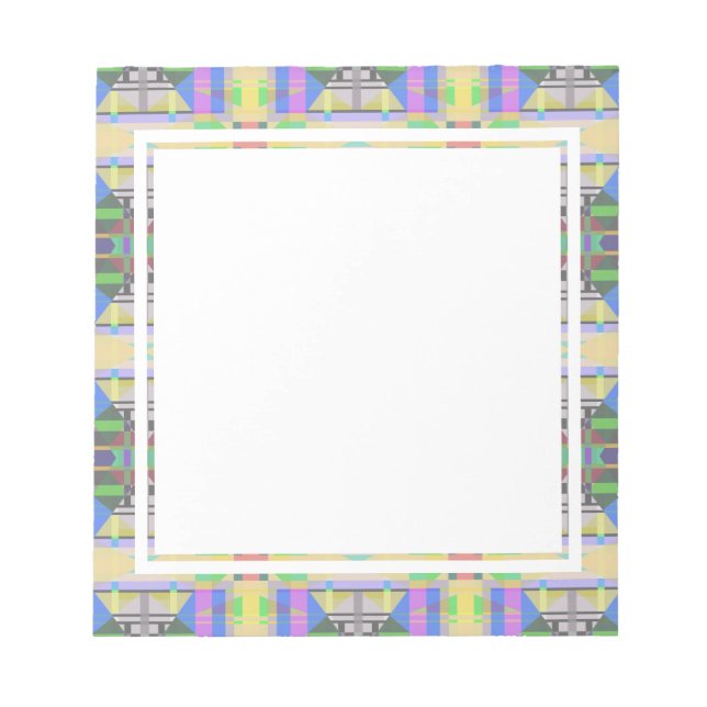 Yellow Green Blue Lila Geometric Notizblock (Vorderseite)