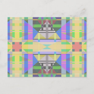 Yellow Green Blue Lila Geometric Postkarte