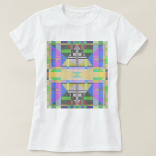 Yellow Green Blue Lila Geometric T-Shirt