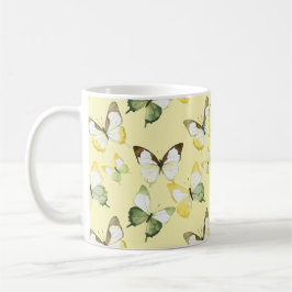 Yellow Green Butterflies Kaffeetasse