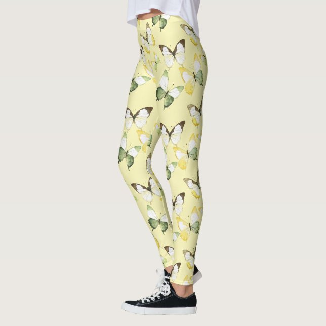 Yellow Green Butterflies Leggings (Links)