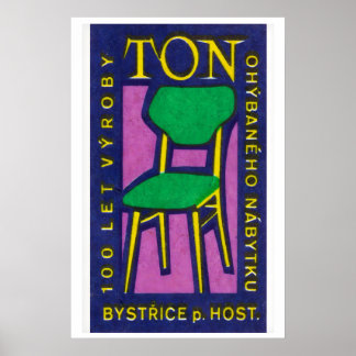 Yellow Green Chair - Matchbox Print - Czech Wall Poster