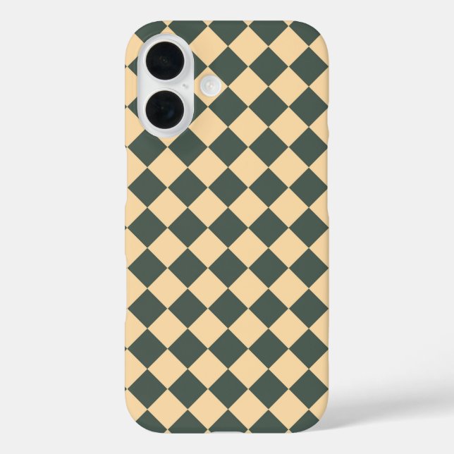 Yellow Green Checker Diamond Pattern Case-Mate iPhone Hülle (Rückseite)