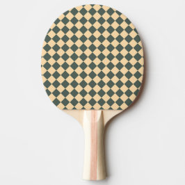 Yellow Green Checker Diamond Pattern Tischtennis Schläger