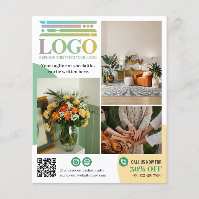 Yellow Green Circles Logo Photos Promotional Flyer (Vorne)