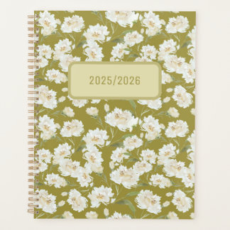 Yellow Green Cream Floral Planner Planer
