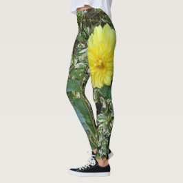 Yellow green Dahlia Leggings