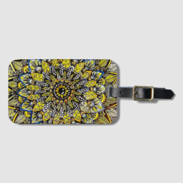 Yellow Green Hand Drawn Mandala Design Gepäckanhänger