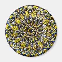 Yellow Green Hand Drawn Mandala Design