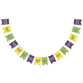 Yellow Green Lila Mardi Gras Banner