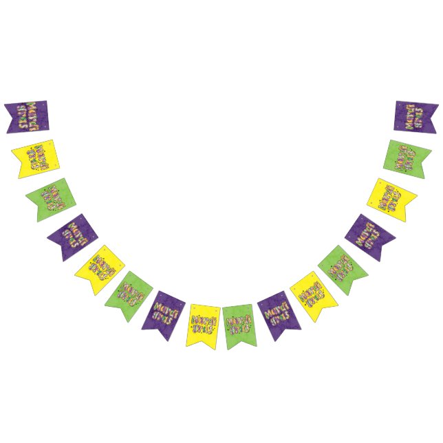 Yellow Green Lila Mardi Gras Banner (Alle)
