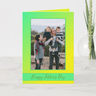Yellow Green Ombre Happy Vatertag Foto Karte