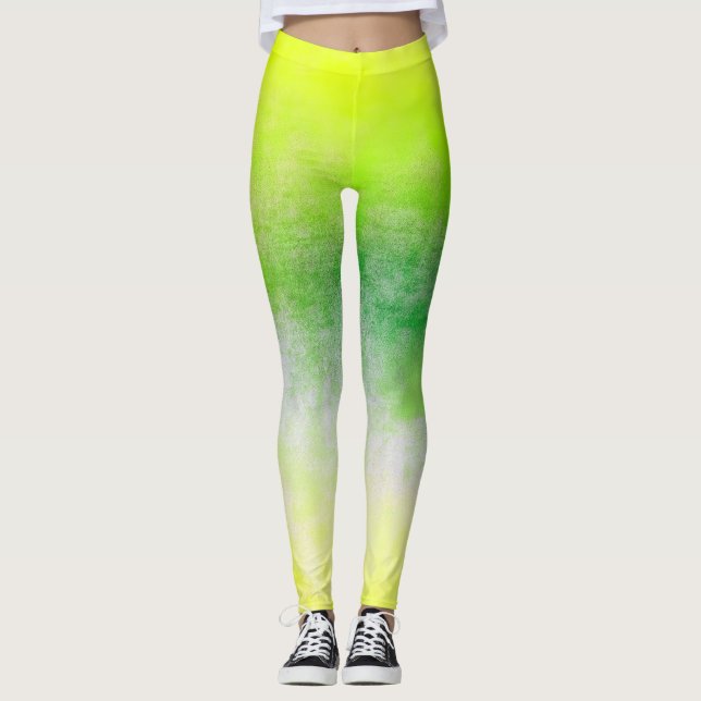 Yellow Green Ombre Leggings (Vorderseite)