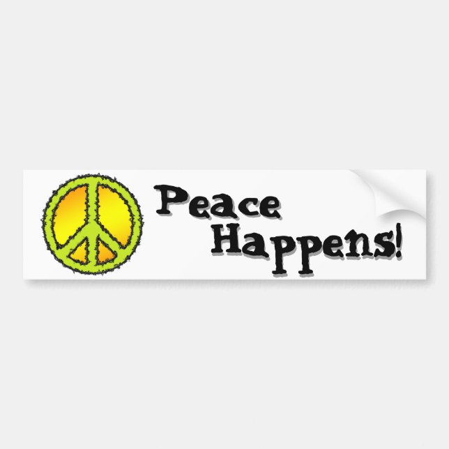 Yellow Green Peace Sign Autoaufkleber (Vorne)