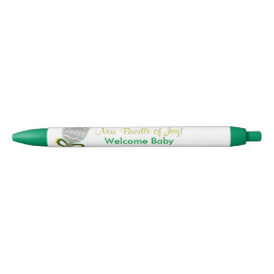 Yellow Green Rattle Sweet New Baby Ankündigungen Kugelschreiber