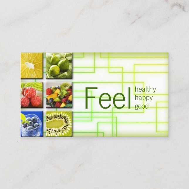Yellow Green Square Healthlife/Nutritionist Card Visitenkarte (Vorderseite)