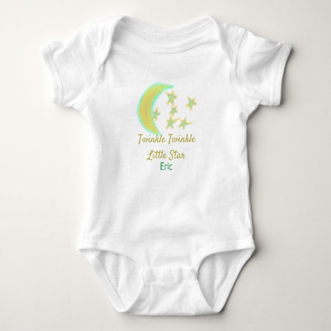 Yellow green twinkle Twinkle Little Star geben Nam Baby Strampler (Vorderseite)