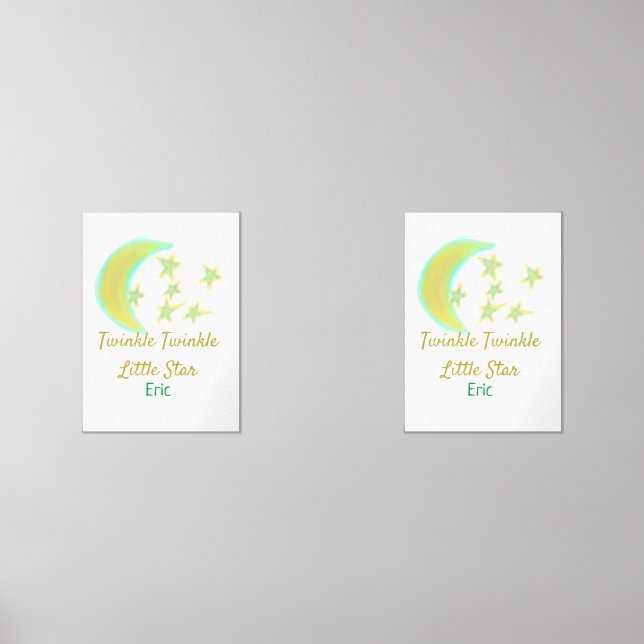 Yellow green twinkle Twinkle Little Star geben Nam Bilderwand Sets (Vorderseite)