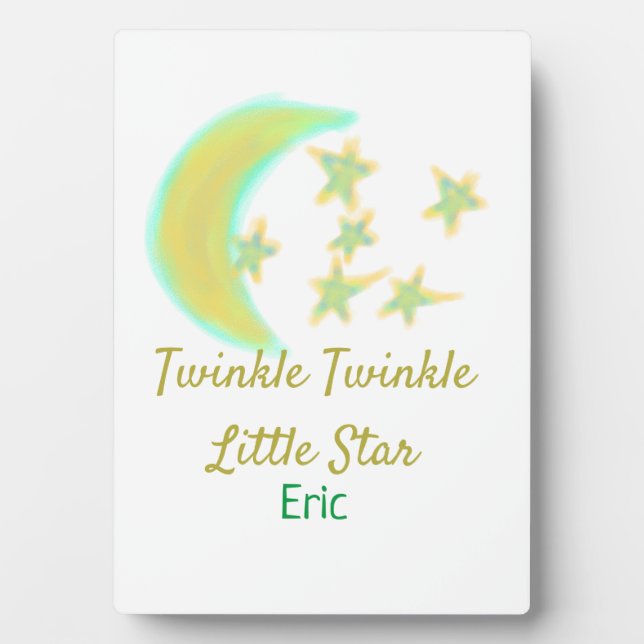 Yellow green twinkle Twinkle Little Star geben Nam Fotoplatte (Vorderseite)