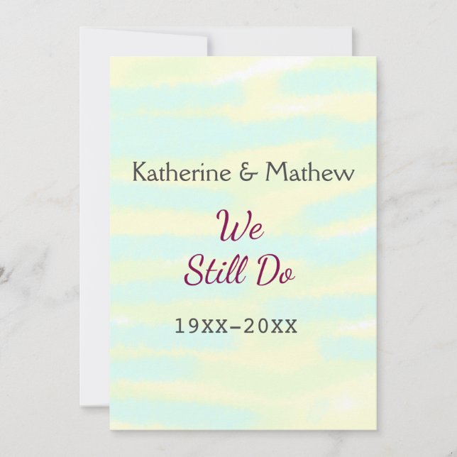 Yellow Greenpasti Vow Jubiläum Wasserkocher Feiertagskarte (Vorderseite)