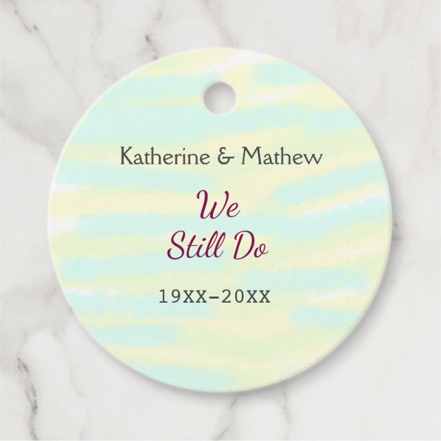 Yellow Greenpasti Vow Jubiläum Wasserkocher Geschenkanhänger (Vorderseite)