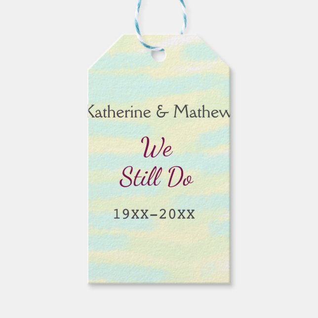 Yellow Greenpasti Vow Jubiläum Wasserkocher Geschenkanhänger (Vorderseite)